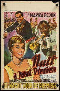 2r610 DIE NACHT VOR DER PREMIERE Belgian '59 great artwork with Louis Armstrong!