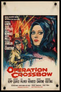 2r613 OPERATION CROSSBOW Belgian '65 sexy Sophia Loren & George Peppard on a top secret mission!
