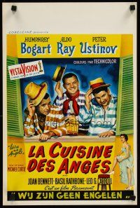2r653 WE'RE NO ANGELS Belgian R60s art of Bogart, Aldo Ray & Peter Ustinov tipping their hats!