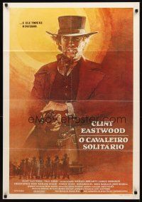 2r093 PALE RIDER Brazilian '85 great Grove artwork of cowboy Clint Eastwood firing gun!