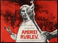 2r775 ANDREI RUBLEV British quad '73 Tarkovsky, cool image of Anatoli Solonitsyn in title role!