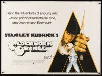 2r789 CLOCKWORK ORANGE British quad '72 Stanley Kubrick, Castle art of Malcolm McDowell!