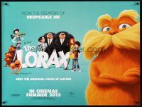 2r800 DR. SEUSS' THE LORAX advance DS British quad '12 great image of title character & cast!