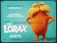 2r801 DR. SEUSS' THE LORAX advance DS British quad '12 great image of title character!