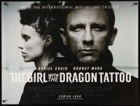 2r810 GIRL WITH THE DRAGON TATTOO advance DS British quad '11 Craig, Rooney Mara in title role!