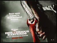 2r817 INGLOURIOUS BASTERDS teaser DS British quad '09 Tarantino, cool image of knife through flag!