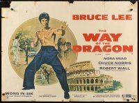 2r842 RETURN OF THE DRAGON British quad '74 Bruce Lee classic, great image of Lee performing kick!