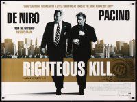2r843 RIGHTEOUS KILL DS British quad '08 cool image of Robert Deniro & Al Pacino!
