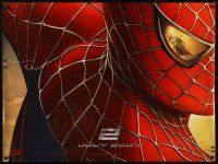 2r850 SPIDER-MAN 2 July 2004 style teaser DS British quad '04 cool image of Tobey Maguire!