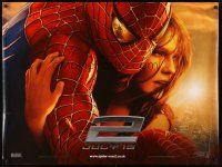 2r852 SPIDER-MAN 2 teaser DS British quad '04 Tobey Maguire & Kirsten Dunst, sacrifice!
