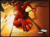 2r849 SPIDER-MAN British quad '02 Tobey Maguire crawling up wall, Sam Raimi, Marvel Comics!
