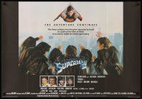 2r856 SUPERMAN II British quad '80 Christopher Reeve & Terence Stamp fly over New York City!