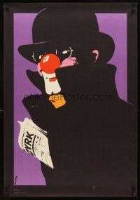 2r280 CYRK Polish commercial poster '75 wacky Waldemar Swierzy art of clown!