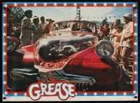 2r392 GREASE Italian commercial poster '78 John Travolta & Olivia Newton-John in custom car!