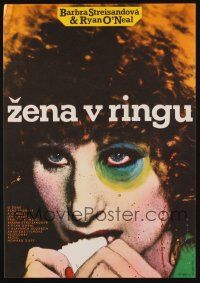 2r351 MAIN EVENT Czech 11x16 '82 great Ziegler art of Barbra Streisand boxing with black eye!