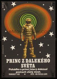 2r358 POVESTEA DRAGOSTEI Czech 11x16 '78 Adam Hoffmeister art of golden astronaut!