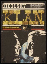 2r367 SICILIAN CLAN Czech 11x16 '71 Verneuil's Les Clan des Siciliens, Jean Gabin, Alain Delon!