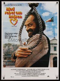 2r680 GOIN' SOUTH Danish '78 great image of smiling Jack Nicholson by hanging noose in Texas!