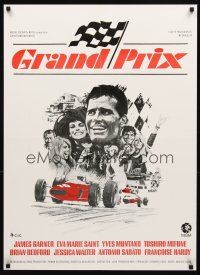 2r683 GRAND PRIX Danish R70s Formula One race car driver James Garner, artwork by Terpning!