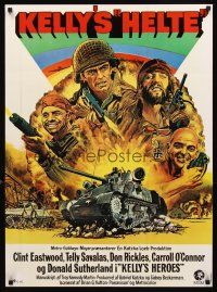 2r702 KELLY'S HEROES Danish '70 Eastwood, Telly Savalas, Don Rickles, Donald Sutherland, WWII!