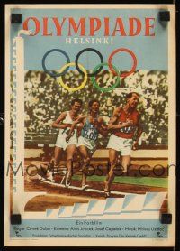 2r036 OLYMPIADA - HELSINKY 1952 East German 8x11 '53 cool image of Olympic runners on track!