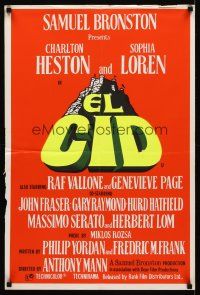 2r761 EL CID English double crown '61 directed by Anthony Mann, Charlton Heston, Sophia Loren!