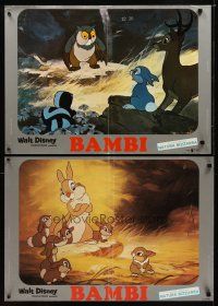 2r424 BAMBI set of 2 Italian photobustas R76 & R83 Walt Disney cartoon classic, Thumper & Flower!