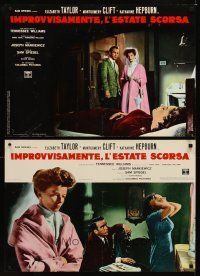2r455 SUDDENLY, LAST SUMMER set of 2 Italian photobustas '60 Elizabeth Taylor, Katharine Hepburn!