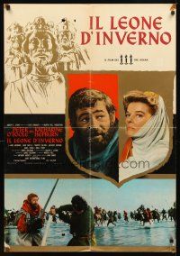 2r416 LION IN WINTER set of 2 Italian lrg pbustas '68 Katharine Hepburn, Peter O'Toole as Henry II!