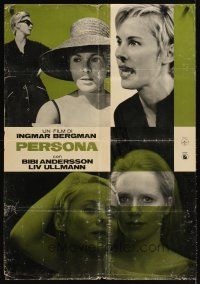 2r420 PERSONA Italian lrg pbusta '66 close up of Liv Ullmann & Bibi Andersson, Bergman classic!