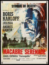 2r007 HOUSE OF EVIL Mexican poster '68 wonderful huge headshot artwork of Boris Karloff!