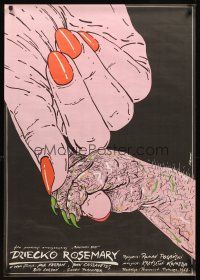 2r305 ROSEMARY'S BABY Polish 27x38 '84 Roman Polanski, different art of hands by Andrzej Pagowski!