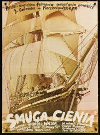 2r307 SHADOW LINE Polish 27x38 '77 Joseph Conrad novel, Regina Maris, cool photo of ship at sea!