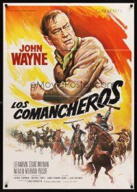 2r227 COMANCHEROS Spanish R70s artwork of cowboy John Wayne, directed by Michael Curtiz!