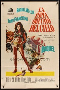 2r235 FATHOM Spanish '67 art of sexy nearly-naked Raquel Welch in parachute harness!
