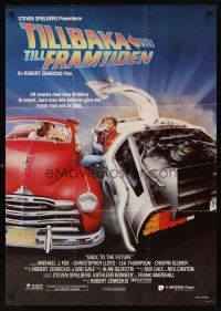 2r150 BACK TO THE FUTURE Swedish '85 Robert Zemeckis, different art of Michael J. Fox & cars!