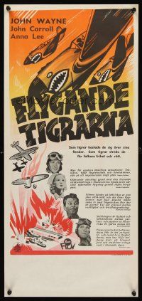 2r162 FLYING TIGERS Swedish stolpe '43 John Wayne, John Carroll, Anna Lee, art of WWII airplanes!