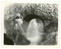 2s046 39 STEPS 8x10 still R50s Robert Donat & Madeleine Carroll by tunnel, Alfred Hitchcock!