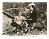 2s063 AFFECTIONATELY YOURS 8x10 still '41 Dennis Morgan having picnic with Merle Oberon on dock!