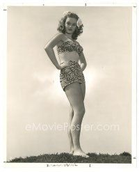 2s071 ALEXIS SMITH 8x10 still '40s full-length in sexy skimpy leopard print outfit by Crail!