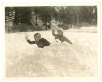 2s087 ANITA PAGE 8x10 still '30 great image throwing snowballs behind fort with Mary Lawlor!