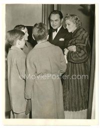 2s123 BIG TOWN 8x10 radio still '37 Edward G. Robinson & Claire Trevor with youthful admirers!