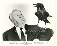 2s130 BIRDS candid 8x10 still '63 wonderful c/u of director Alfred Hitchcock with bird on shoulder!