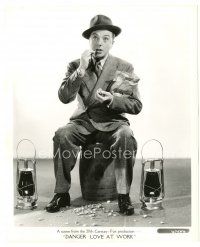 2s222 DANGER - LOVE AT WORK 8x10 still '37 great close up of Jack Haley eating peanuts on barrel!
