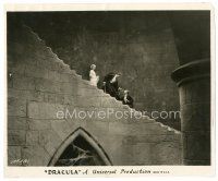 2s264 DRACULA 8x9.5 still '31 vampire Bela Lugosi, Helen Chandler & Manners on stairs,Tod Browning