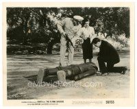 2s271 EARTH VS. THE FLYING SAUCERS 8x10 still '56 three people examine fallen alien robot!