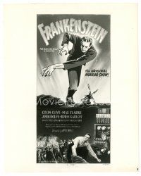 2s334 FRANKENSTEIN 8x10 still R47 wonderful art of monster Boris Karloff from the three-sheet!