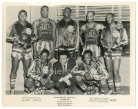 2s369 GO MAN GO 8x10 still '54 Dane Clark with the real life Harlem Globetrotters, basketball!