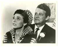2s379 GRADUATE 8x10 still '68 close up of Murray Hamilton & angry Anne Bancroft at wedding!
