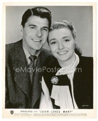 2s479 JOHN LOVES MARY 8x10 still '49 romantic close up of smiling Ronald Reagan & Patricia Neal!
